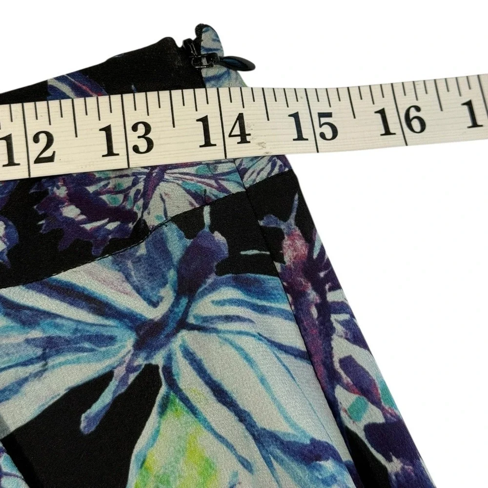Nanette Lepore Womens Butterfly‎ Print Skirt Shorts Size 2 Black Blue Green